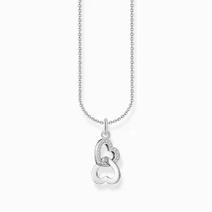 Essentials Sterling Silver Intertwined Hearts With Zirconia Necklace KE2267-051-14-L45V