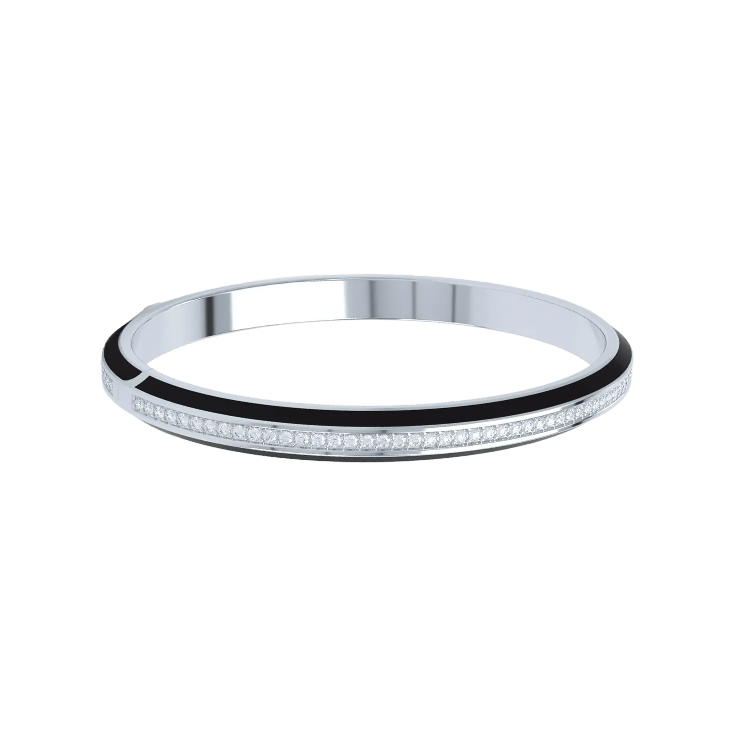 Eternity black enamel bangle