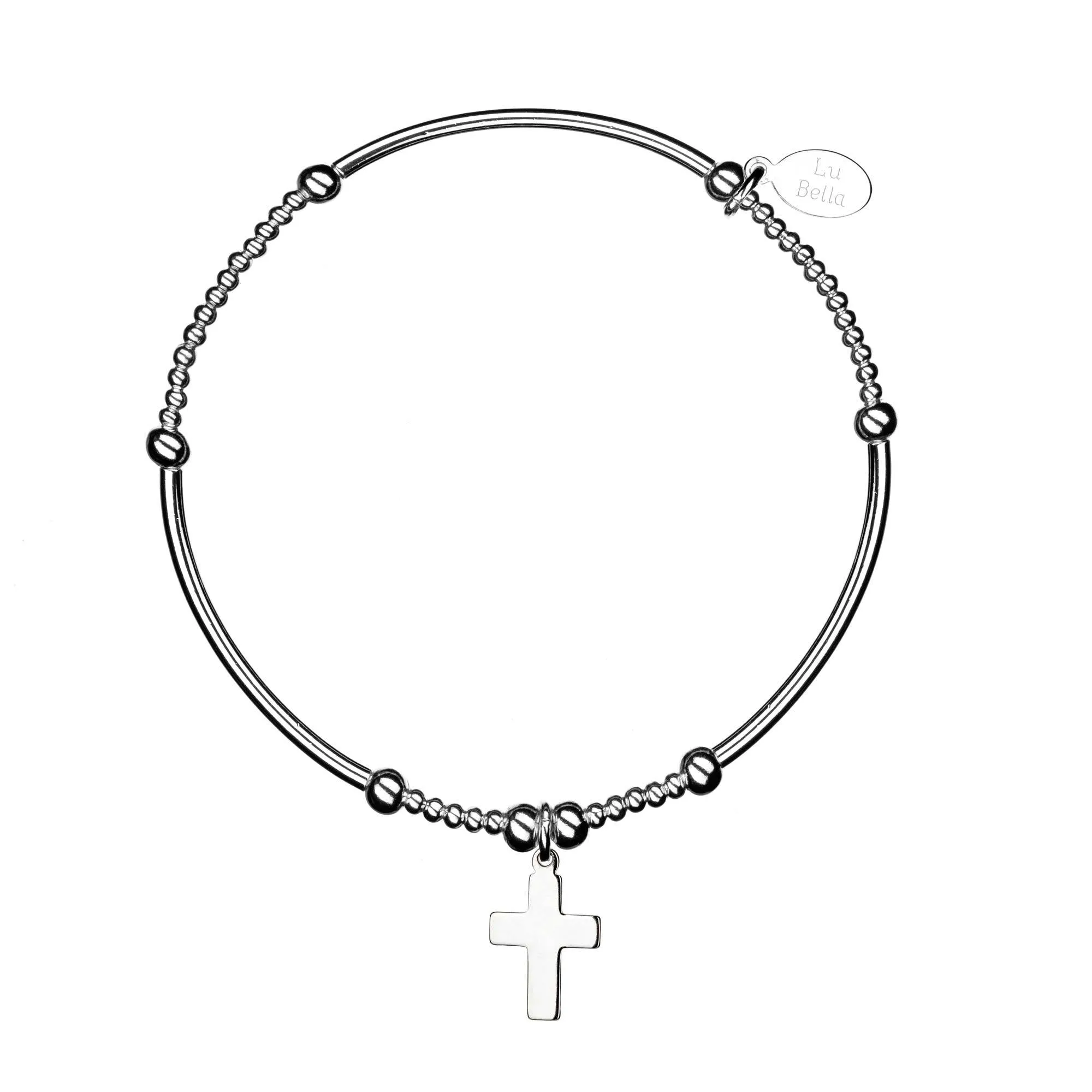 Faith Noodle Sterling Silver Stacking Bracelet