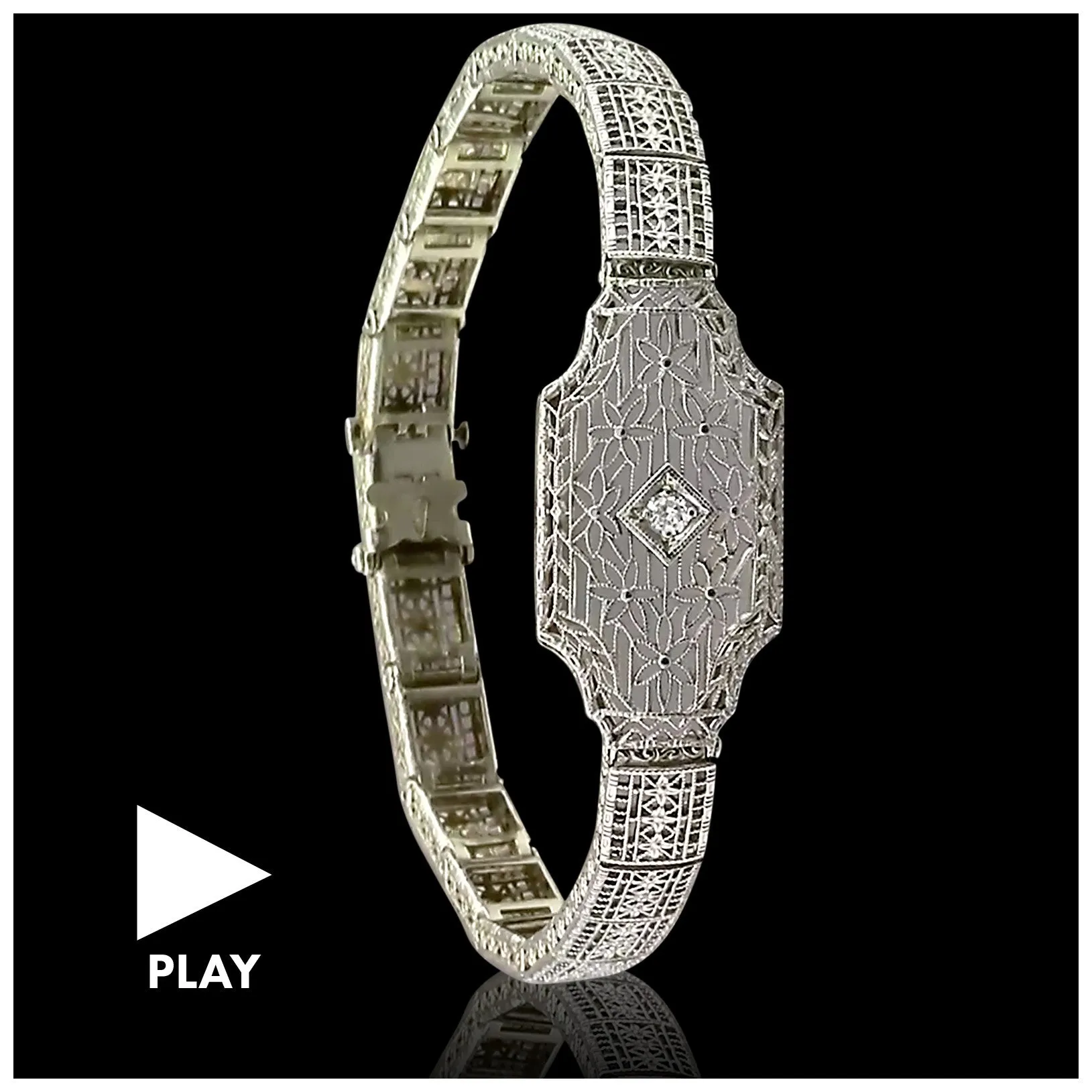 Filigree White Gold Diamond Bracelet