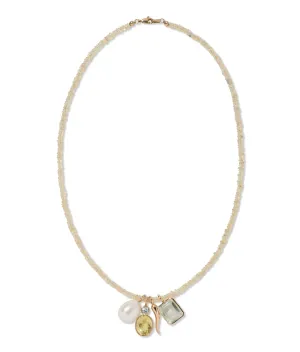 Fine Mood Charm Necklace in White Opal Odyssey