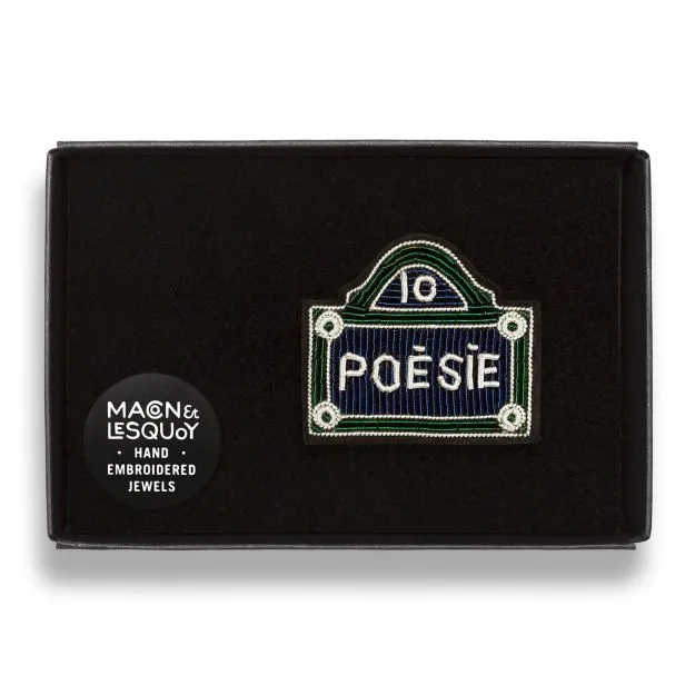 French Street Sign Embroidered Pin