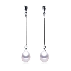 Genuine pearl earrings for women high quality 925 sterling silver long earrings freshwater pearl jewelry