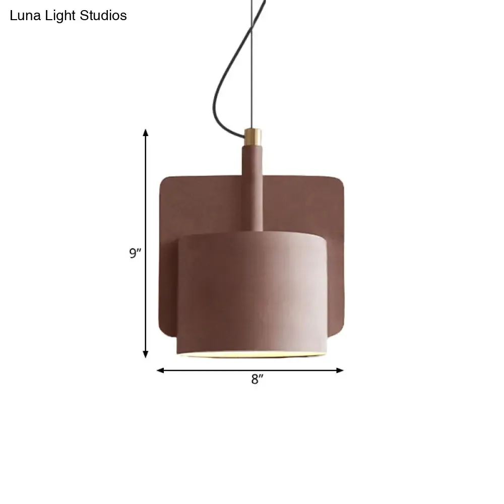 Geometric Industrial Cement Pendant Light - Grey/Beige/Pink, 1-Light, 6"/8"/9"W