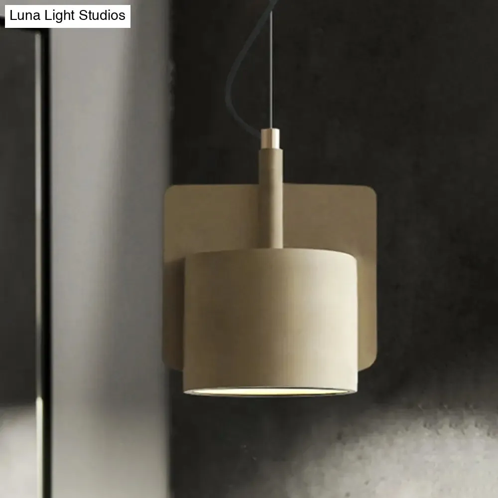 Geometric Industrial Cement Pendant Light - Grey/Beige/Pink, 1-Light, 6"/8"/9"W