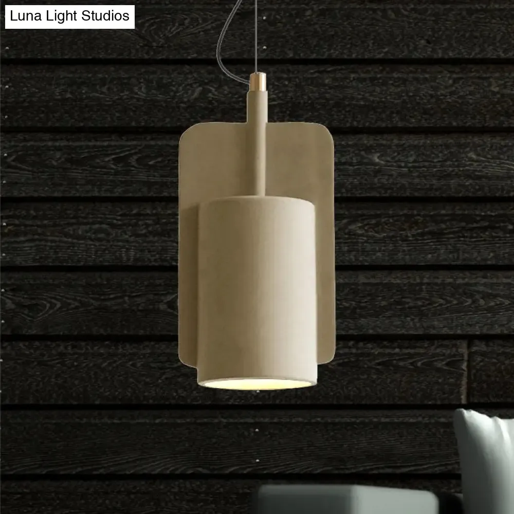 Geometric Industrial Cement Pendant Light - Grey/Beige/Pink, 1-Light, 6"/8"/9"W