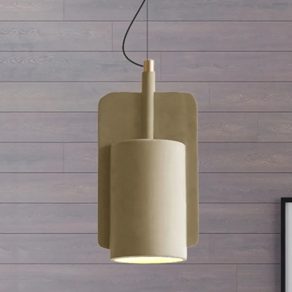 Geometric Industrial Cement Pendant Light - Grey/Beige/Pink, 1-Light, 6"/8"/9"W