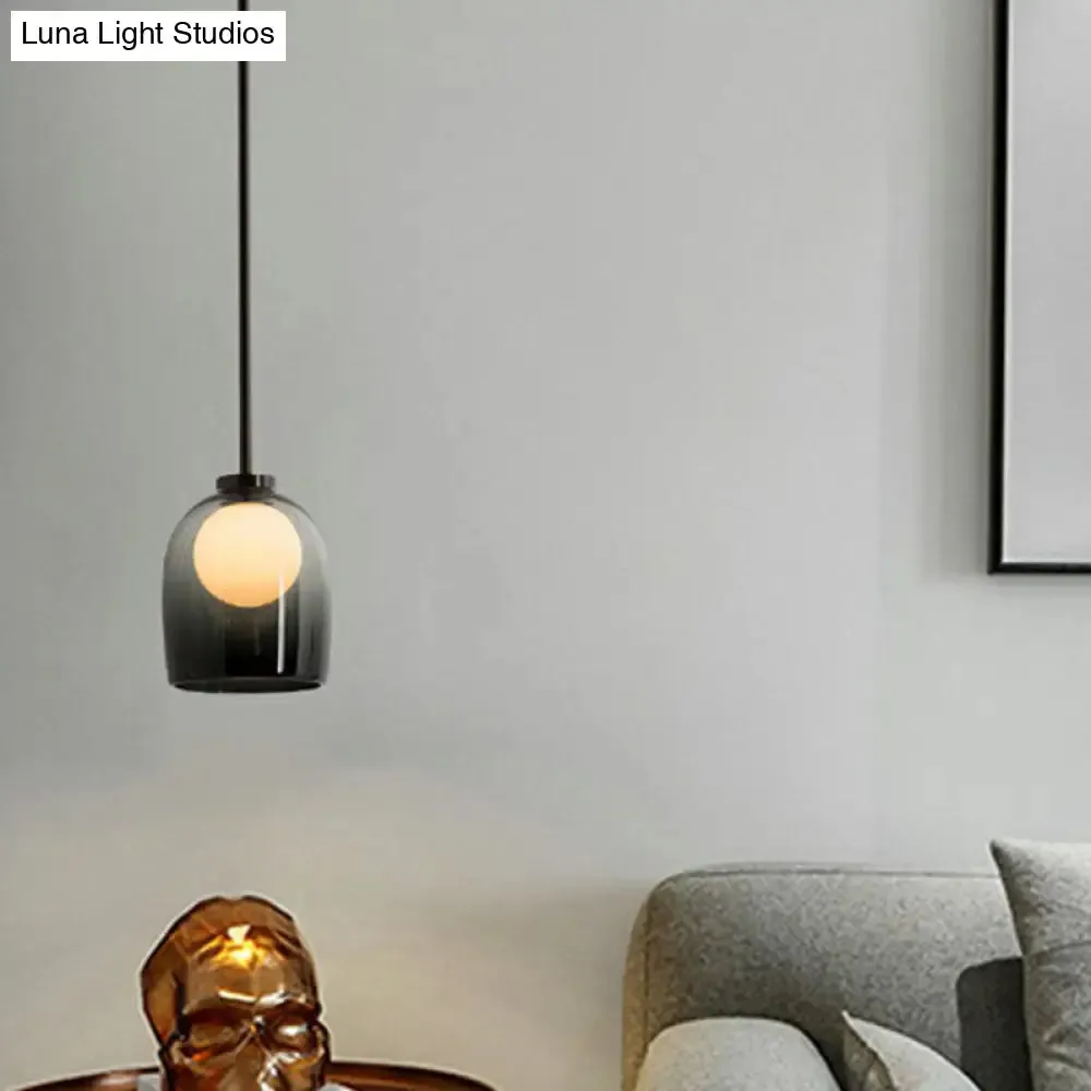 Glass Bell and Ball Suspension Lamp - Stylish Modern Pendant Light for Single Living Room