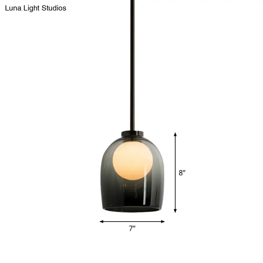 Glass Bell and Ball Suspension Lamp - Stylish Modern Pendant Light for Single Living Room