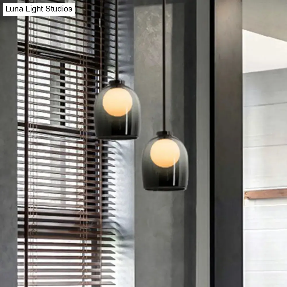 Glass Bell and Ball Suspension Lamp - Stylish Modern Pendant Light for Single Living Room