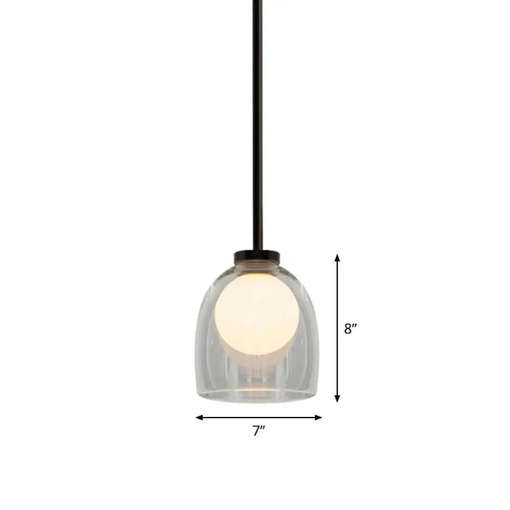 Glass Bell and Ball Suspension Lamp - Stylish Modern Pendant Light for Single Living Room