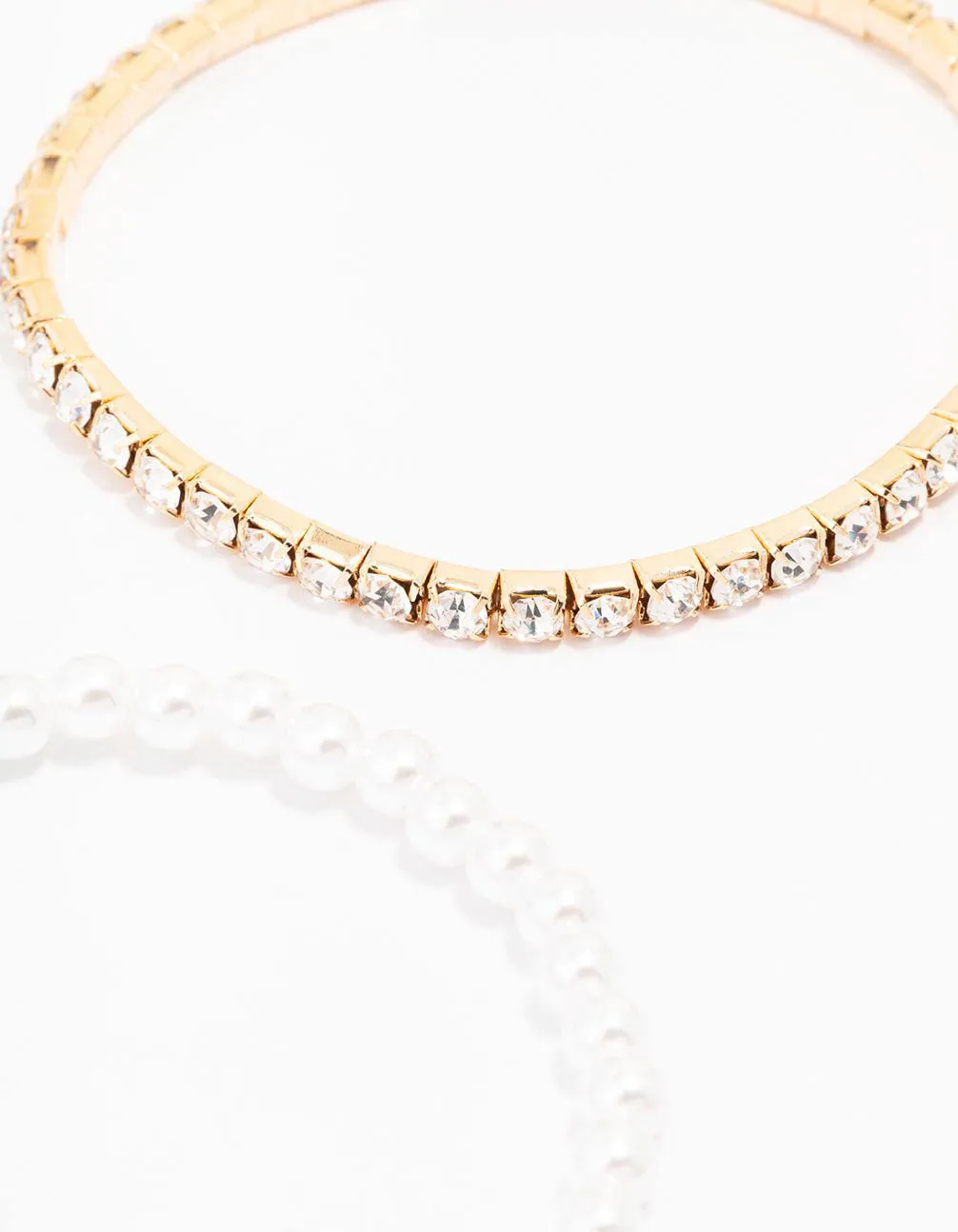 Gold Beaded Stretch Bracelet