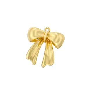 Gold Bow Charm For Charm Necklace & Bracelet