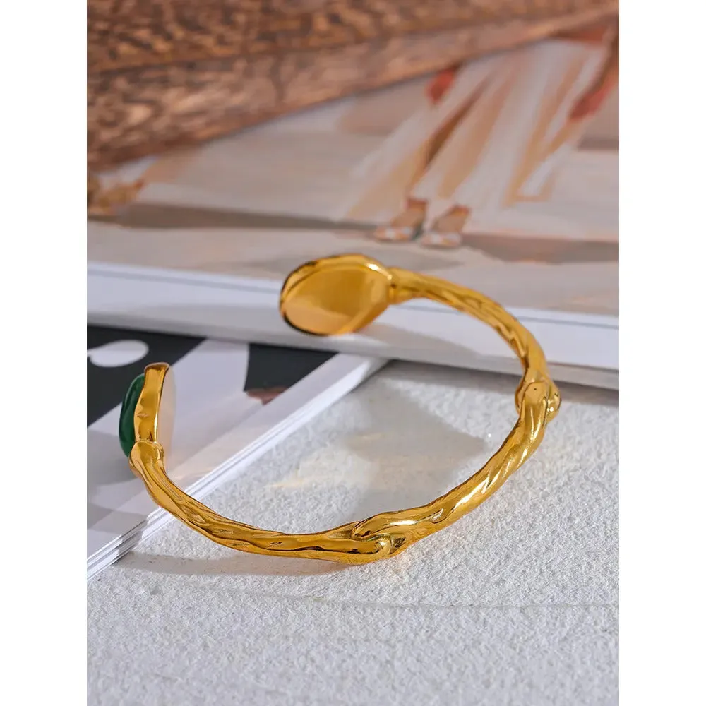 Gold Color Cuff Bangle Bracelet