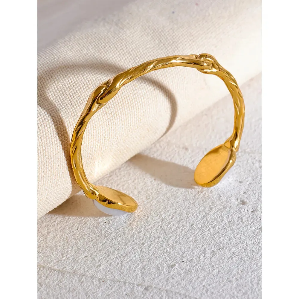 Gold Color Cuff Bangle Bracelet