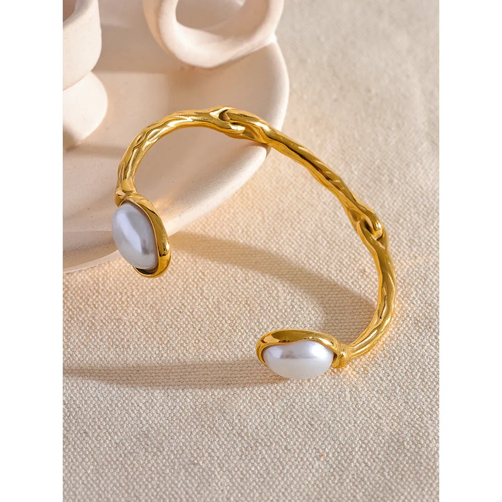 Gold Color Cuff Bangle Bracelet