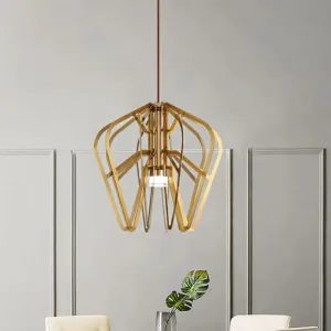 Gold Crown Shaped LED Bistro Drop Pendant | Postmodern Metal Hanging Light