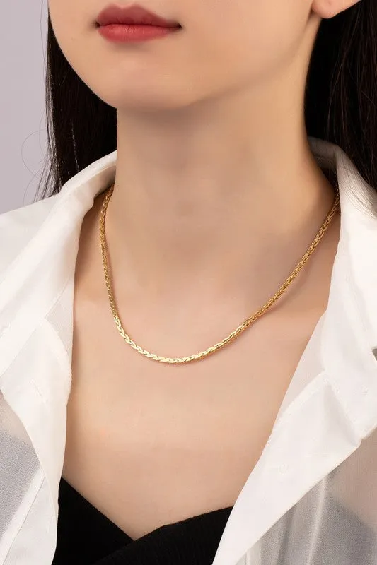 Gold Dipped Braided Chain Necklace