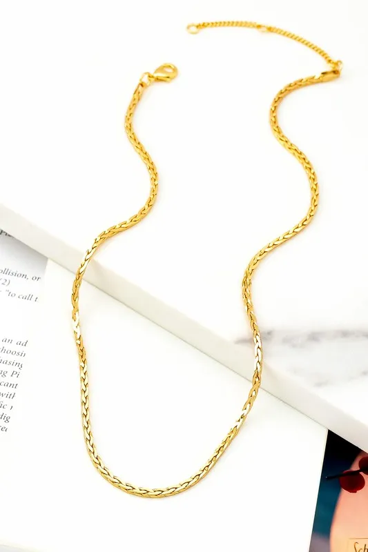 Gold Dipped Braided Chain Necklace