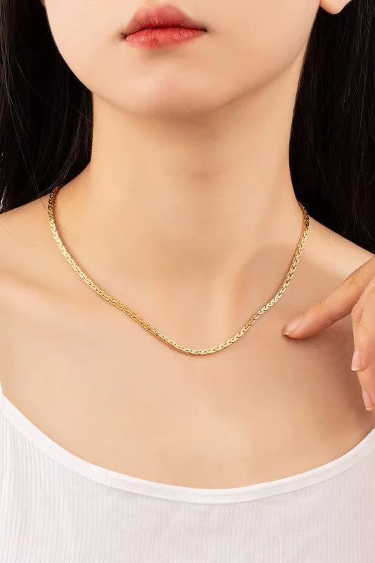 Gold Dipped Braided Chain Necklace