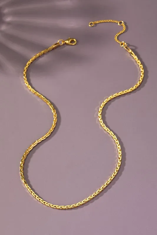 Gold Dipped Braided Chain Necklace