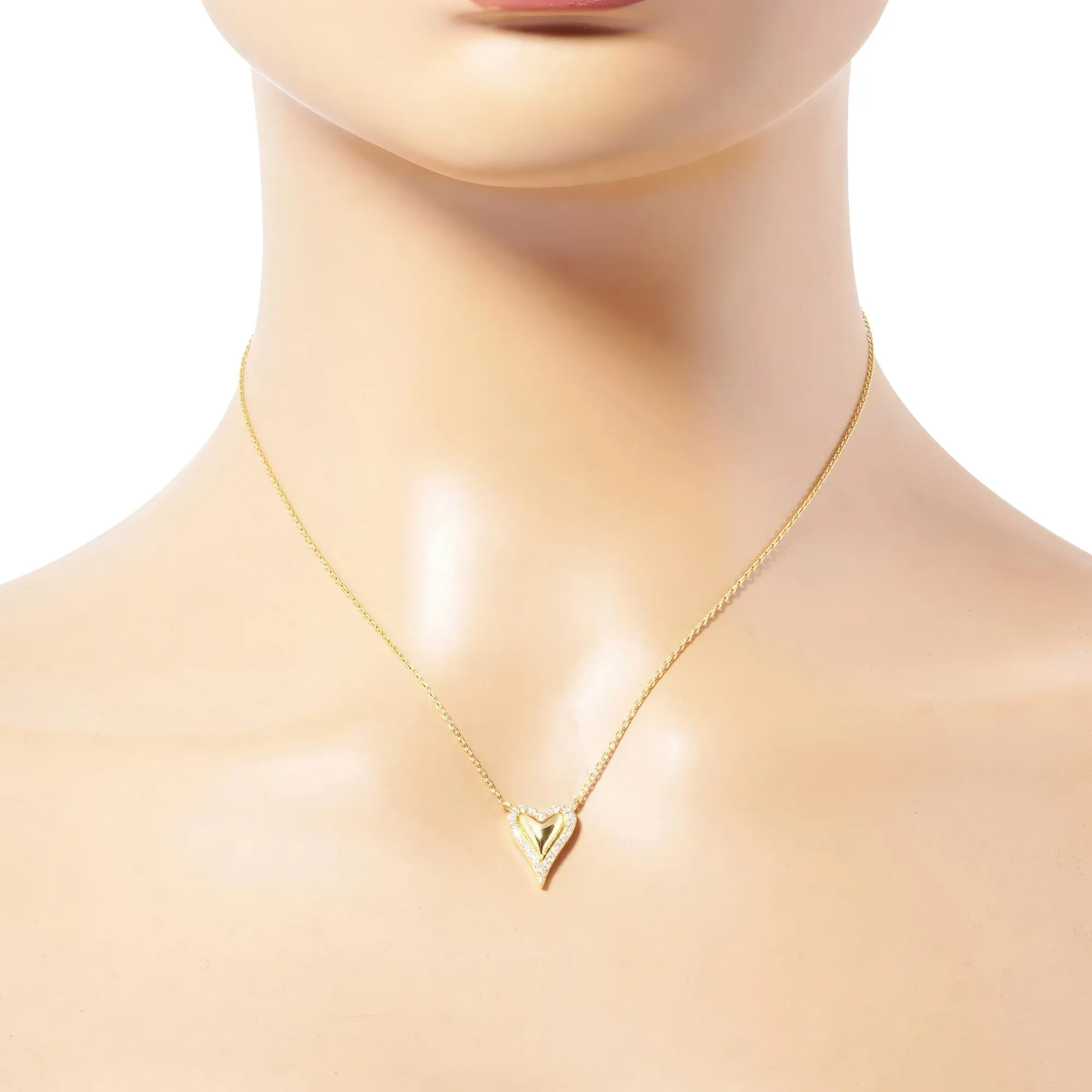 Gold Dipped Heart Pendant Necklace