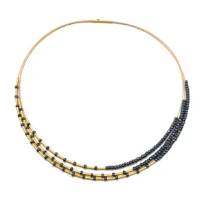 Gold Faceted Hematite Layered Collar