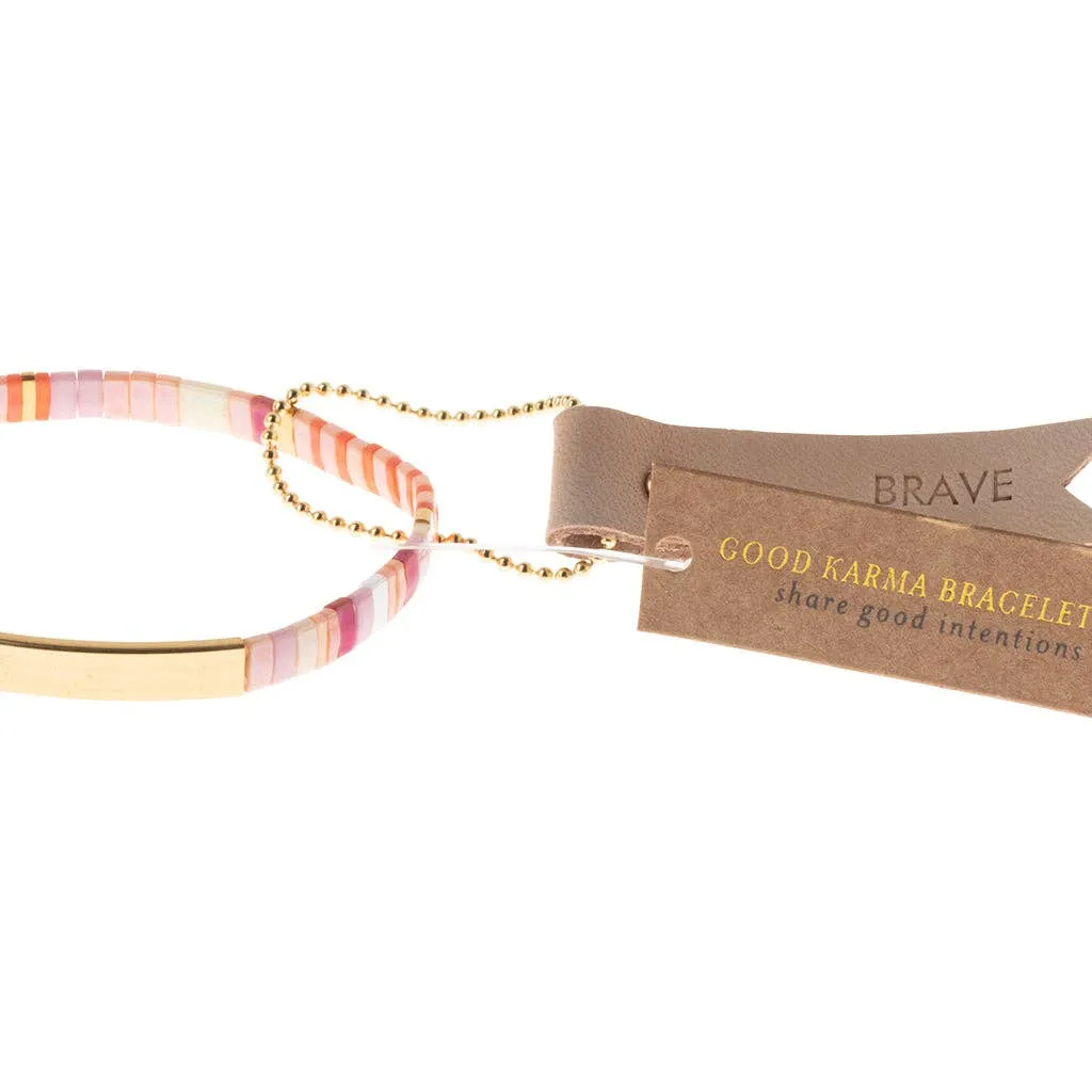 Good Karma Miyuki Bracelet | Brave - Pink Multi/Gold