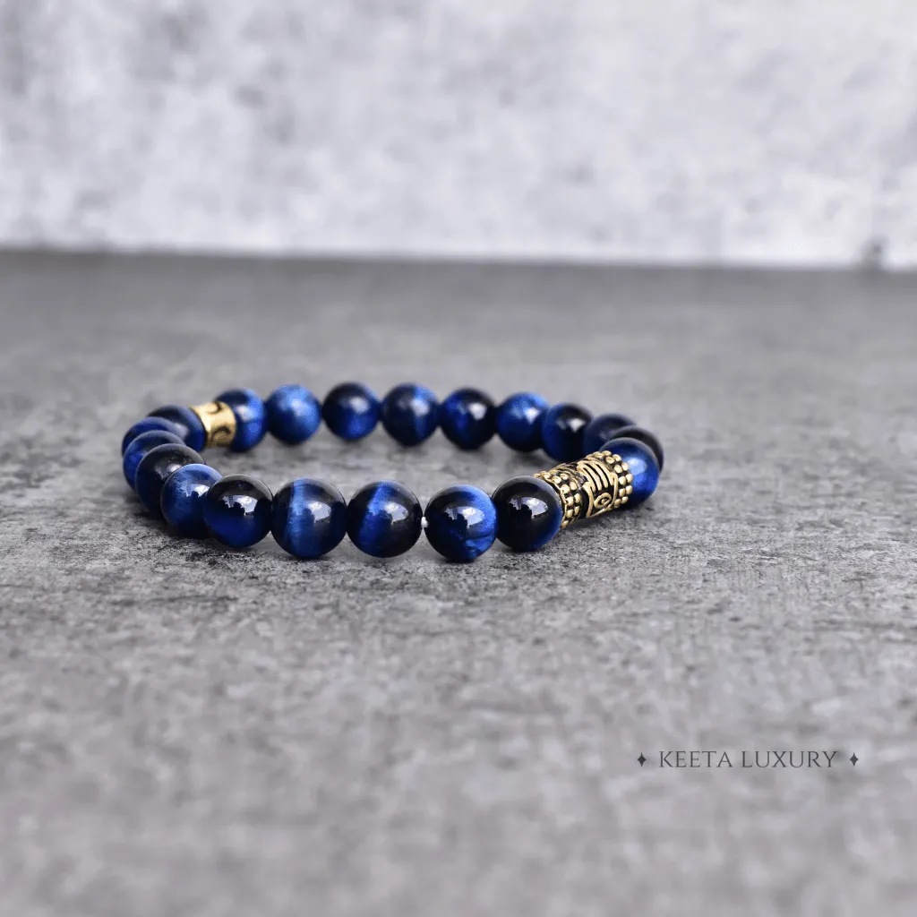 Hamsa Protector - Blue Tiger Eye Bracelet