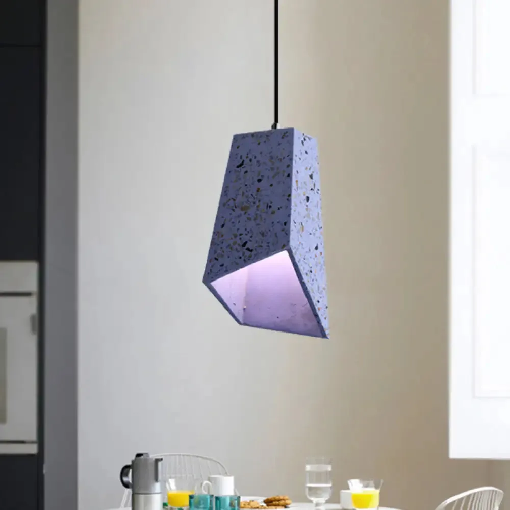 Hanging Geometric Nordic Terrazzo Pendant Lamp - 1 Head, White/Black/Red - Ideal for Coffee Shop