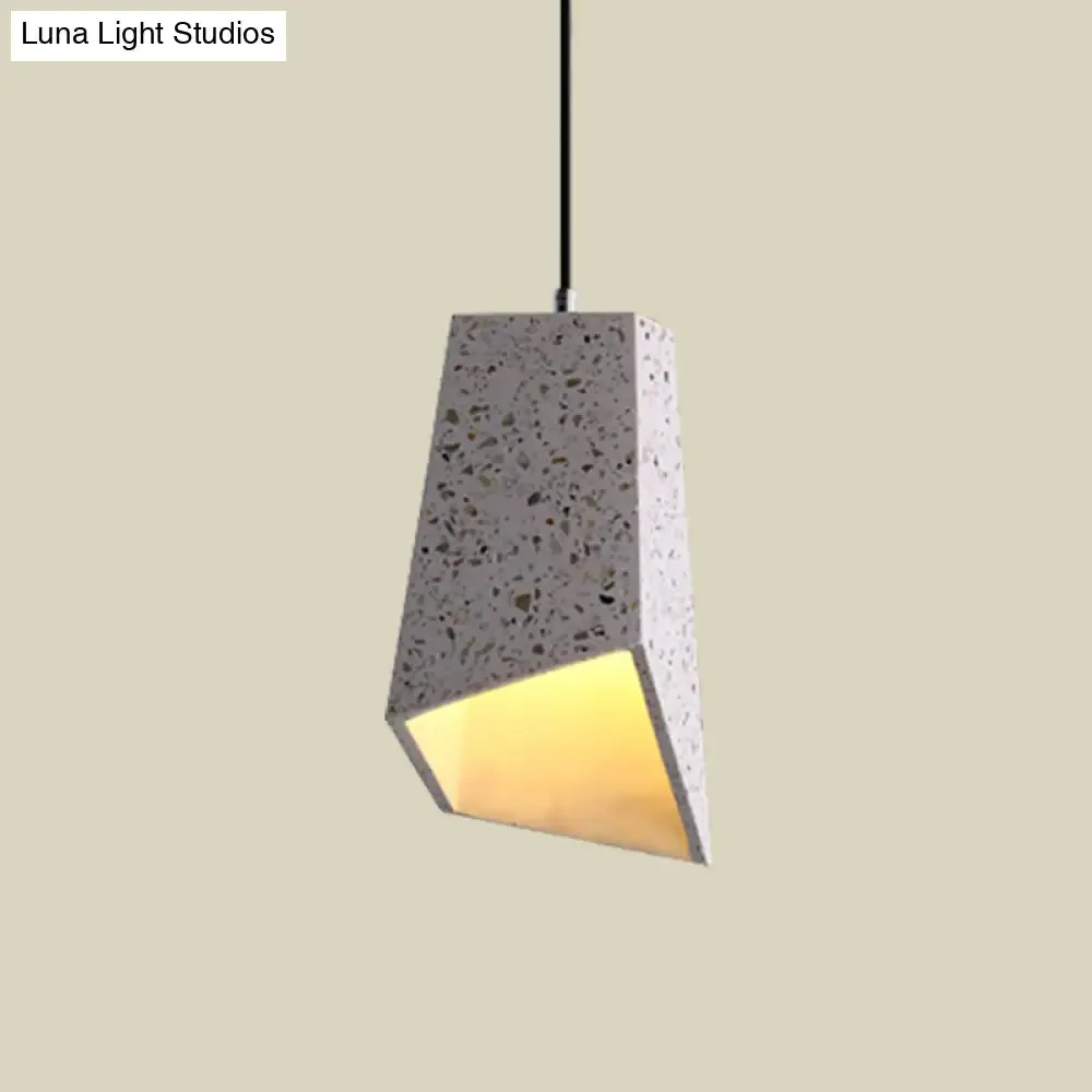 Hanging Geometric Nordic Terrazzo Pendant Lamp - 1 Head, White/Black/Red - Ideal for Coffee Shop