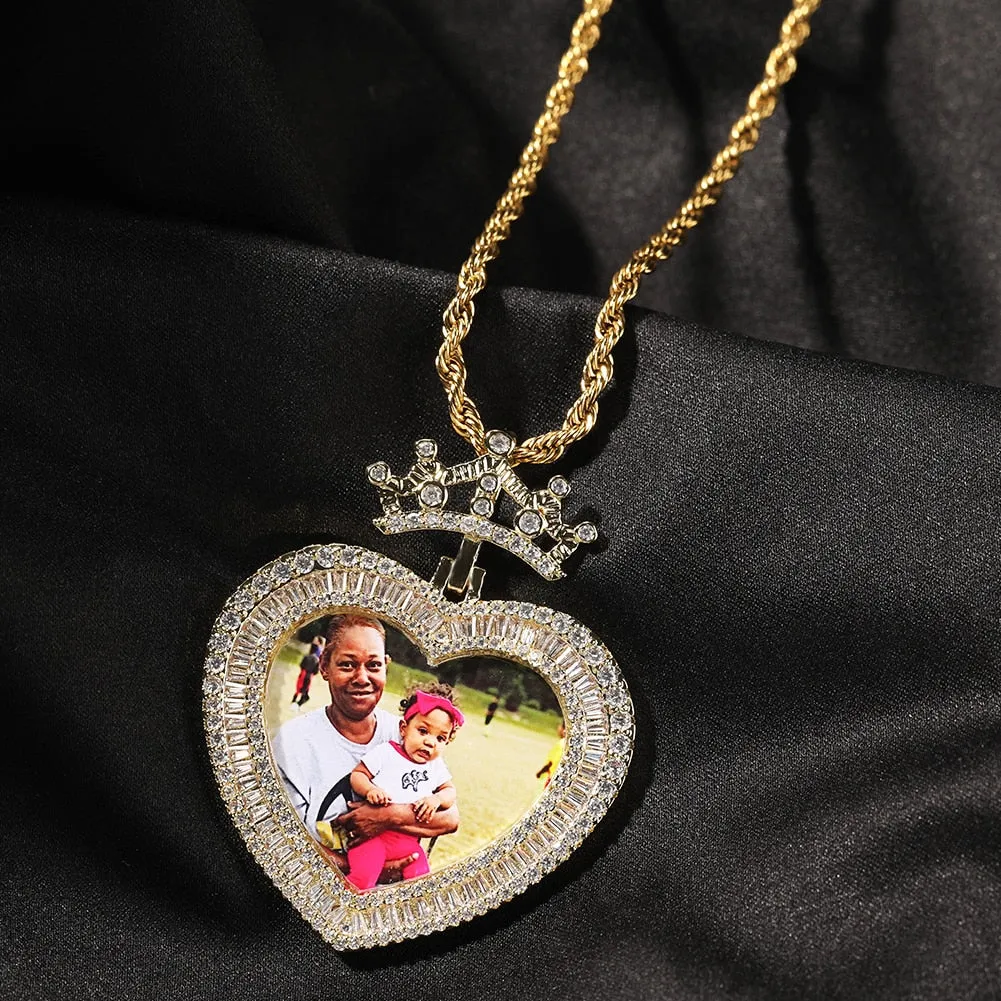 Heart Princess Photo Pendant Custom Memory Picture Pendant for daughter