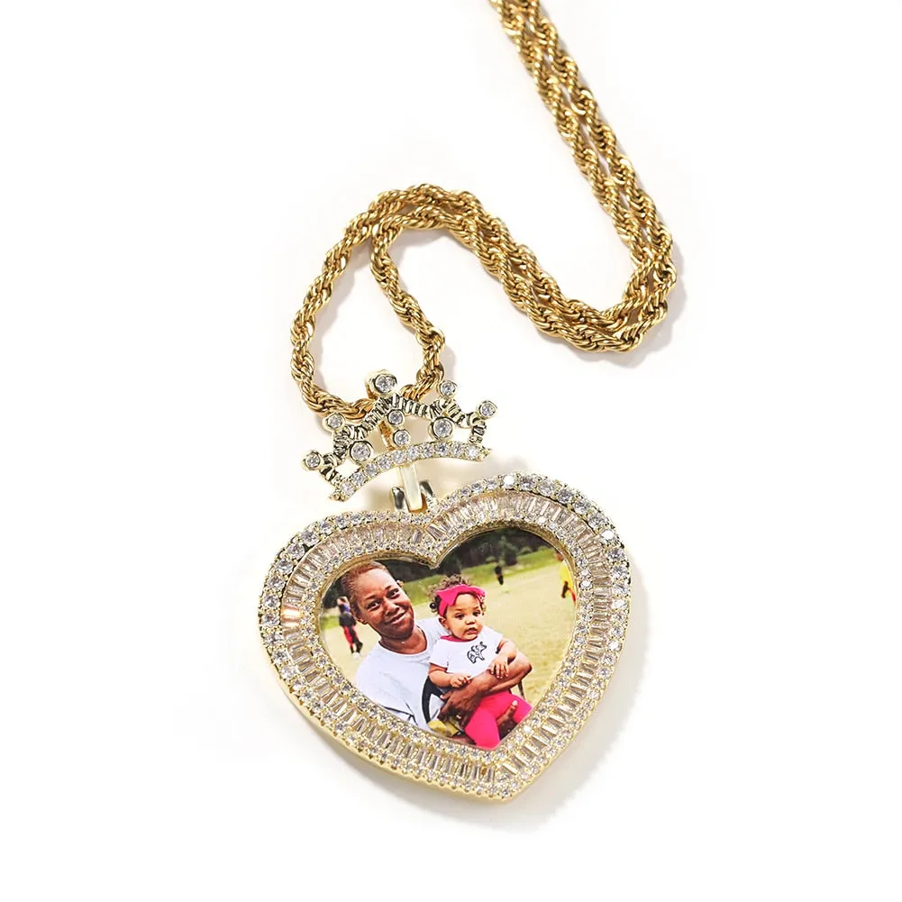 Heart Princess Photo Pendant Custom Memory Picture Pendant for daughter