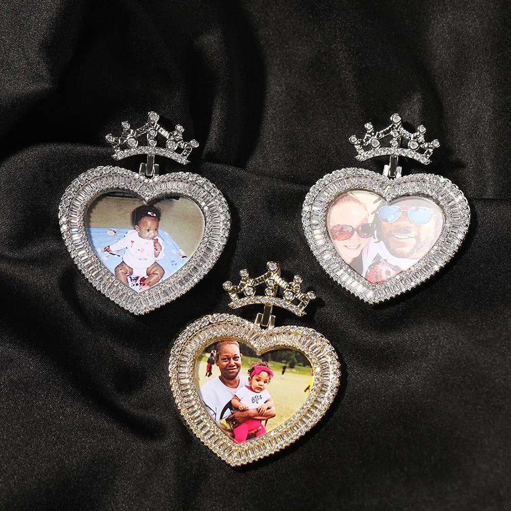 Heart Princess Photo Pendant Custom Memory Picture Pendant for daughter