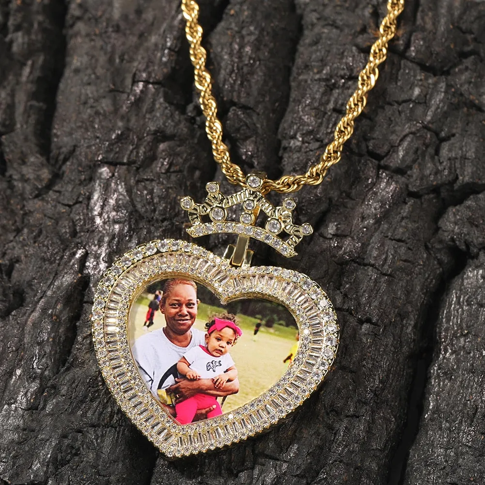 Heart Princess Photo Pendant Custom Memory Picture Pendant for daughter