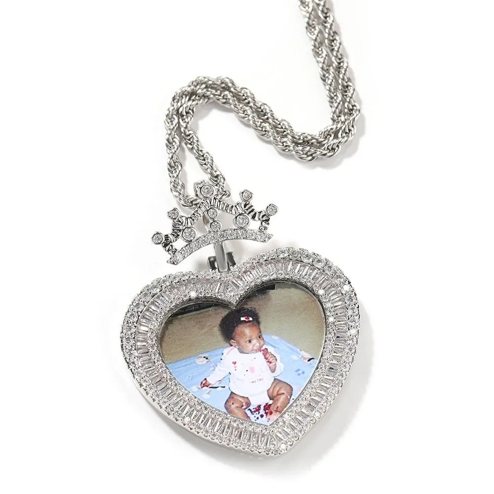 Heart Princess Photo Pendant Custom Memory Picture Pendant for daughter