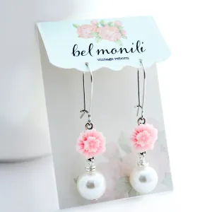 Hibiscus Earrings, Blush Earrings