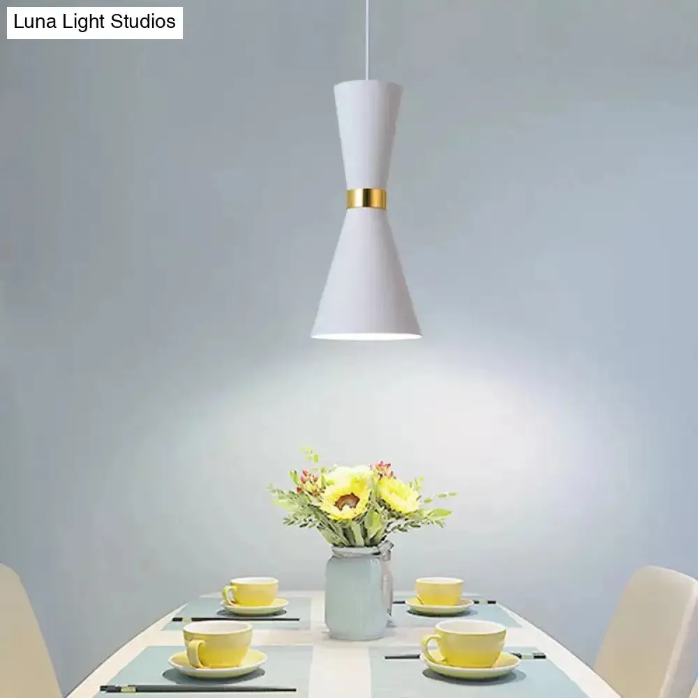 Hourglass Ceiling Hang Fixture - Contemporary Metal Pendant Light for Dining Room, Down Lighting