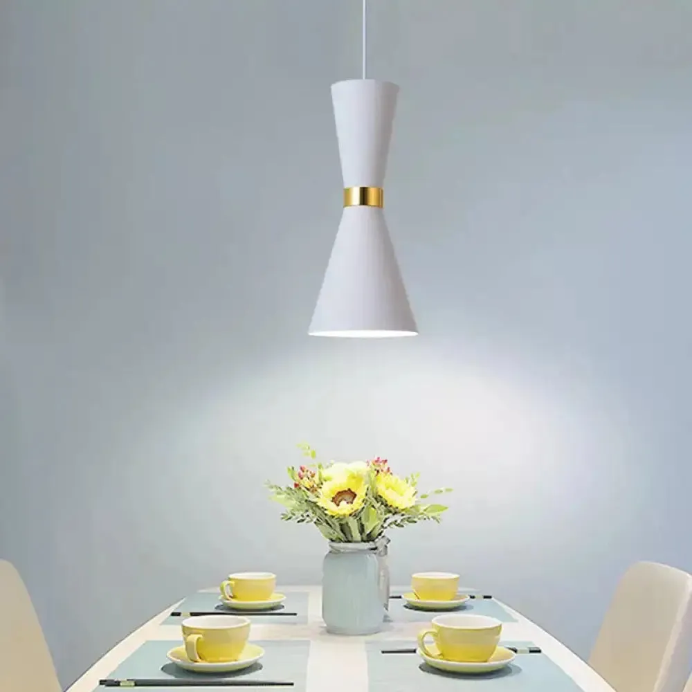 Hourglass Ceiling Hang Fixture - Contemporary Metal Pendant Light for Dining Room, Down Lighting