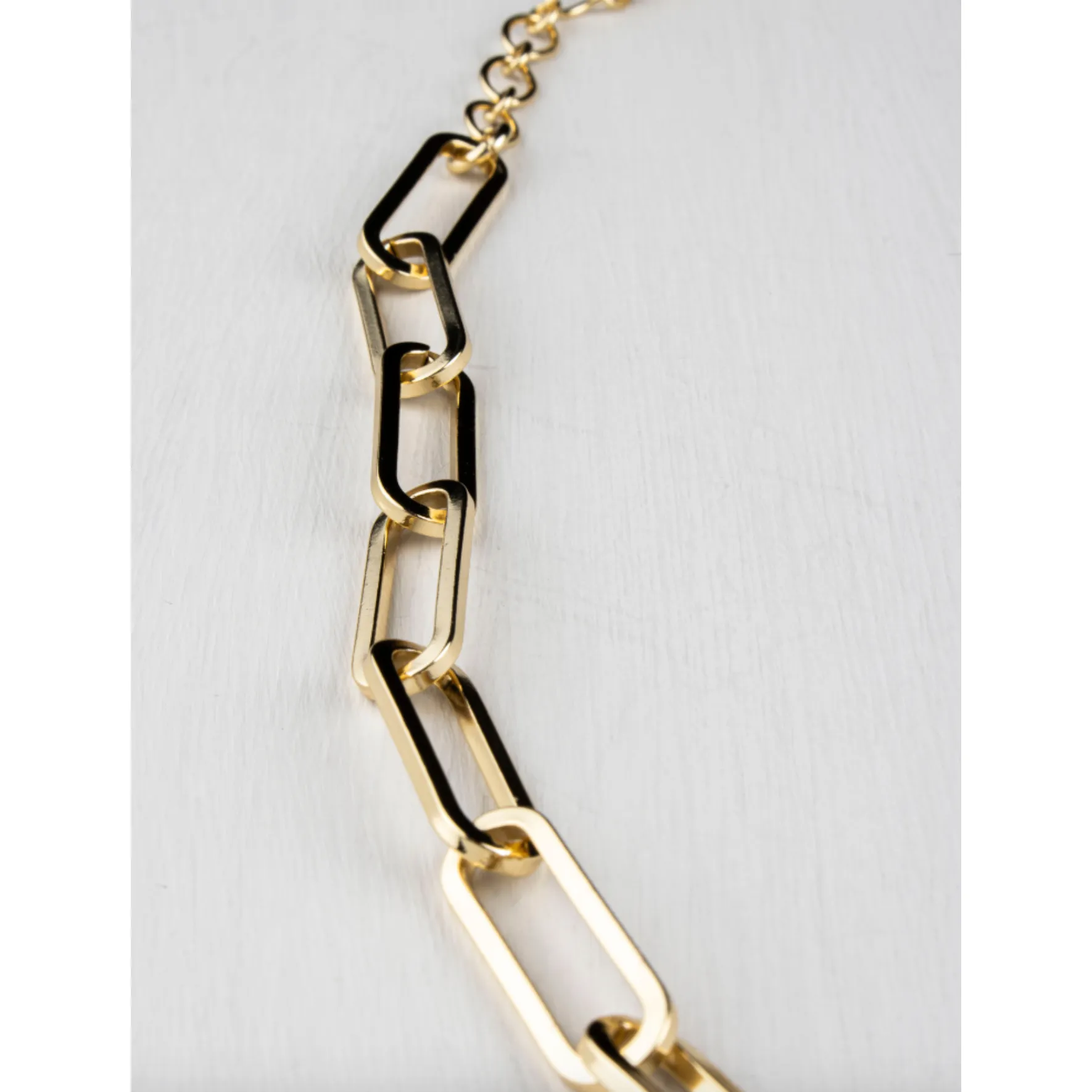 Hudson Pearl Paperlink Necklace Gold Plated