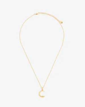 Iced Moon Necklace - Gold