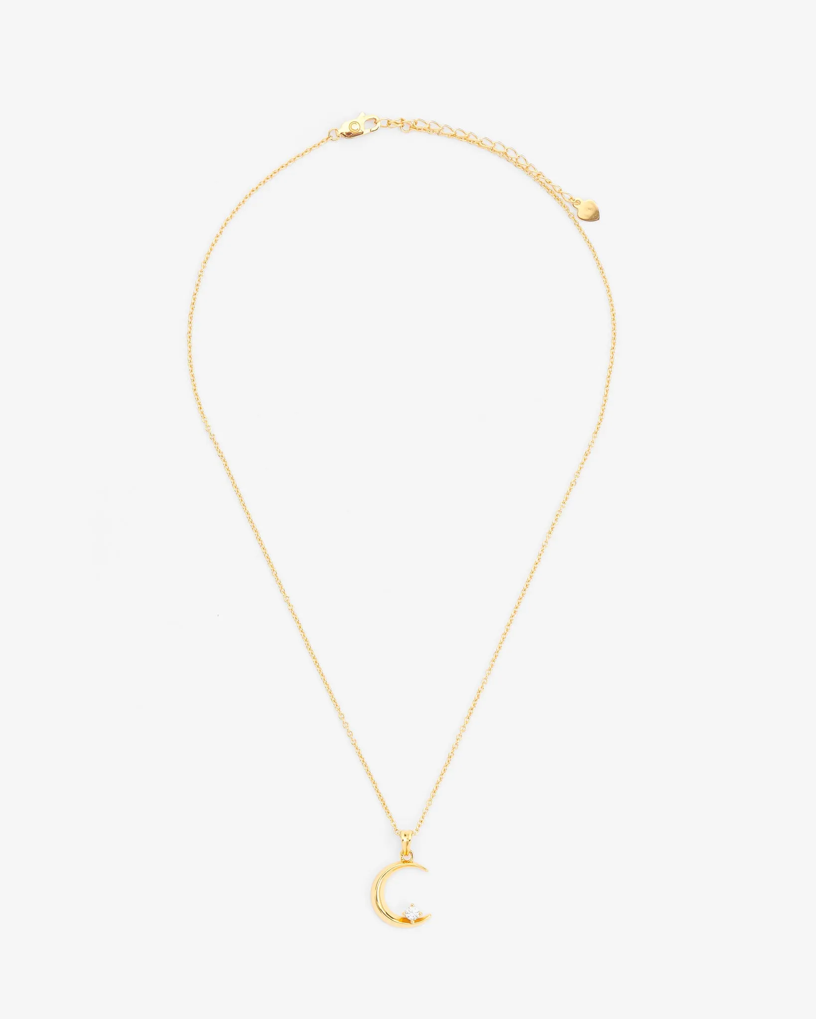 Iced Moon Necklace - Gold