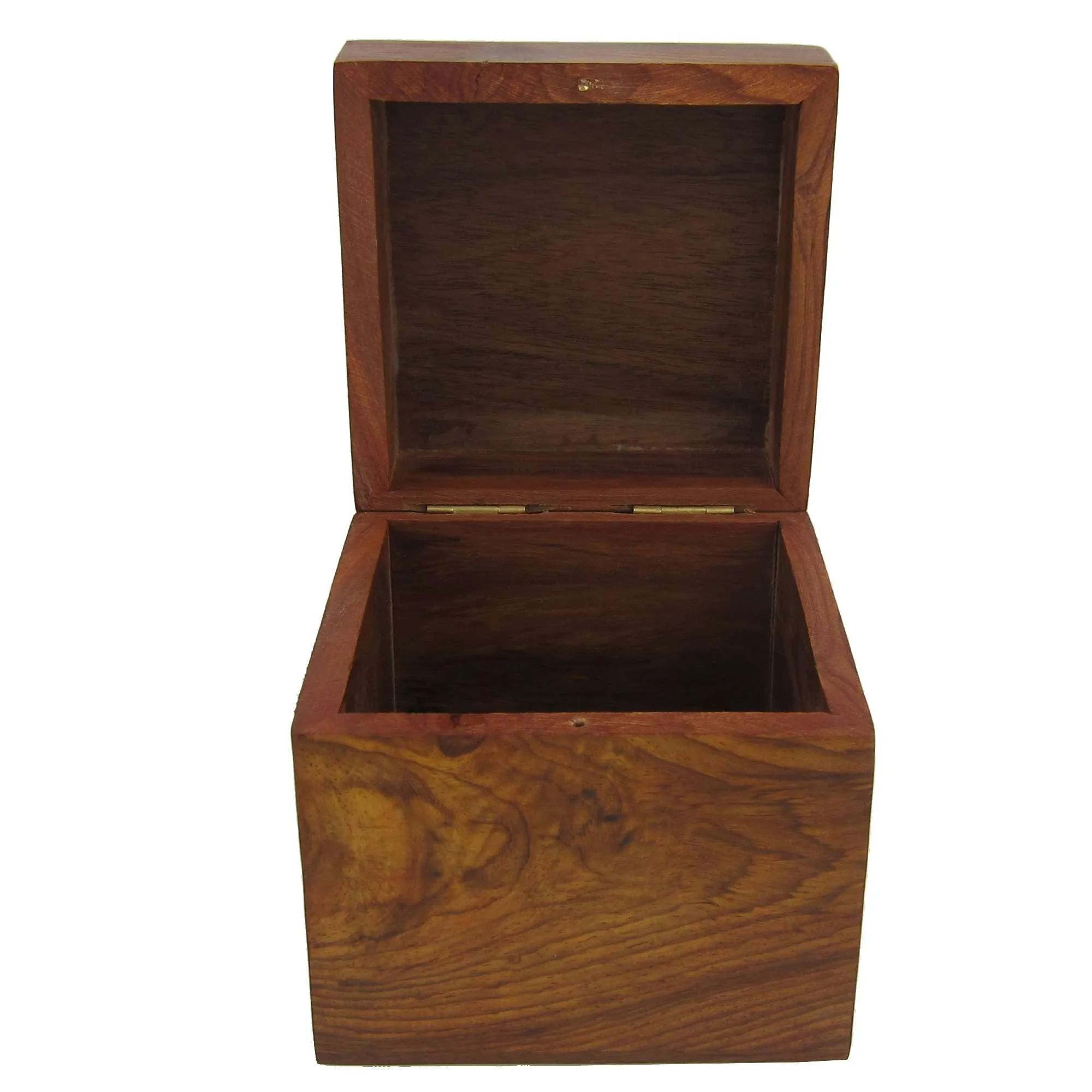 Indian Elephant Jewelry Holder - 4 x 4 x 3.5 Inch Small Wood Box - Jewelry Boxes for Necklaces - Gifts