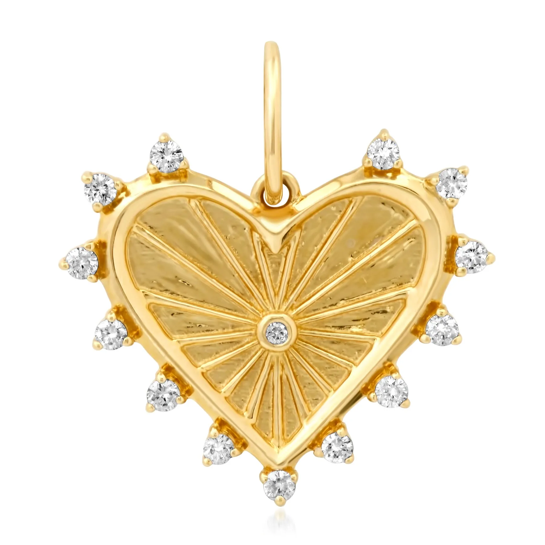 INNER LIGHT FLUTED DIAMOND HEART, 14kt GOLD