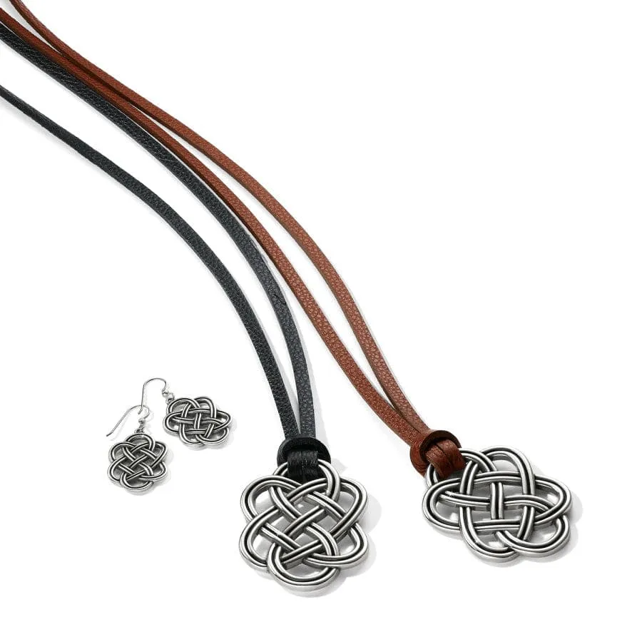 Interlok Trellis Leather Necklace