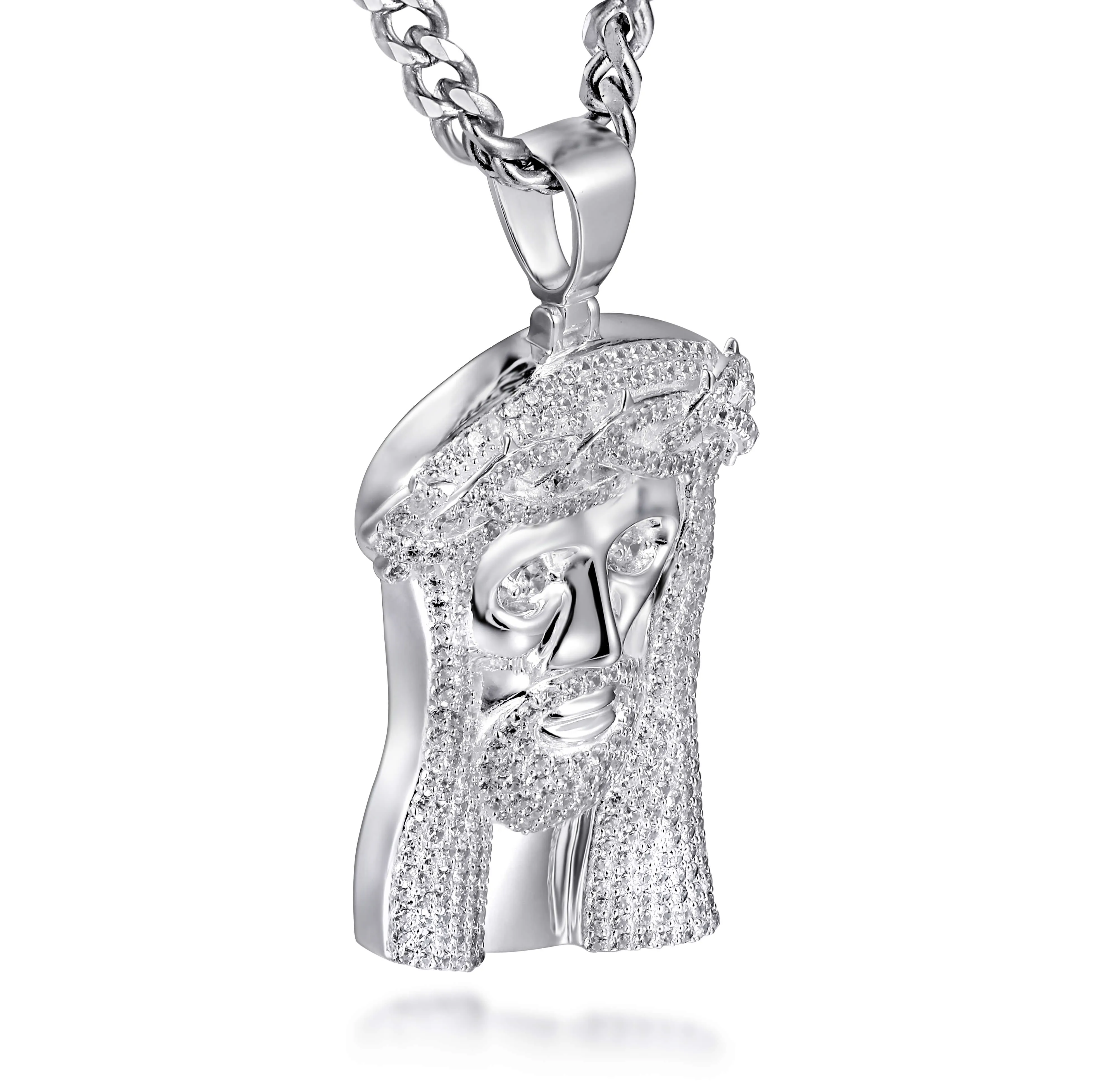 Jesus Piece with diamonds (genuine and CZ)