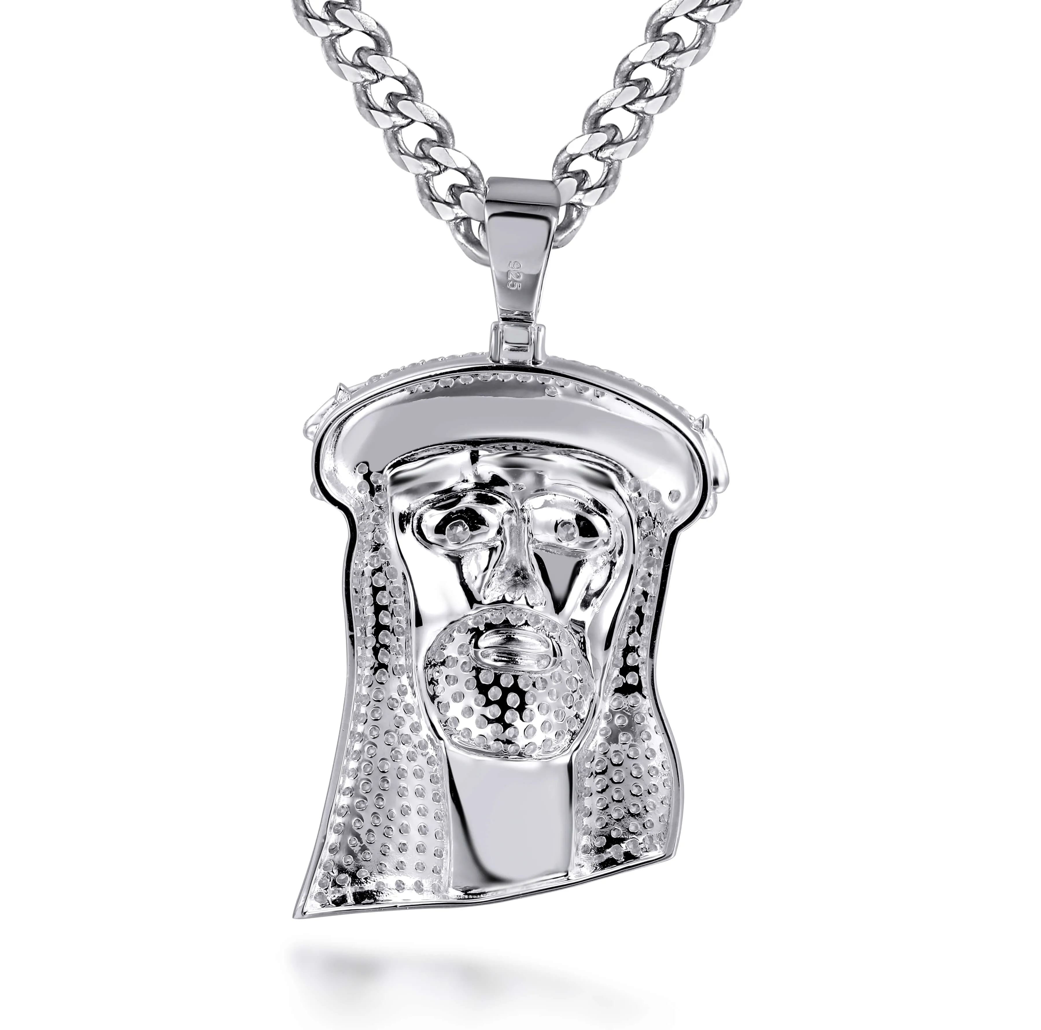 Jesus Piece with diamonds (genuine and CZ)