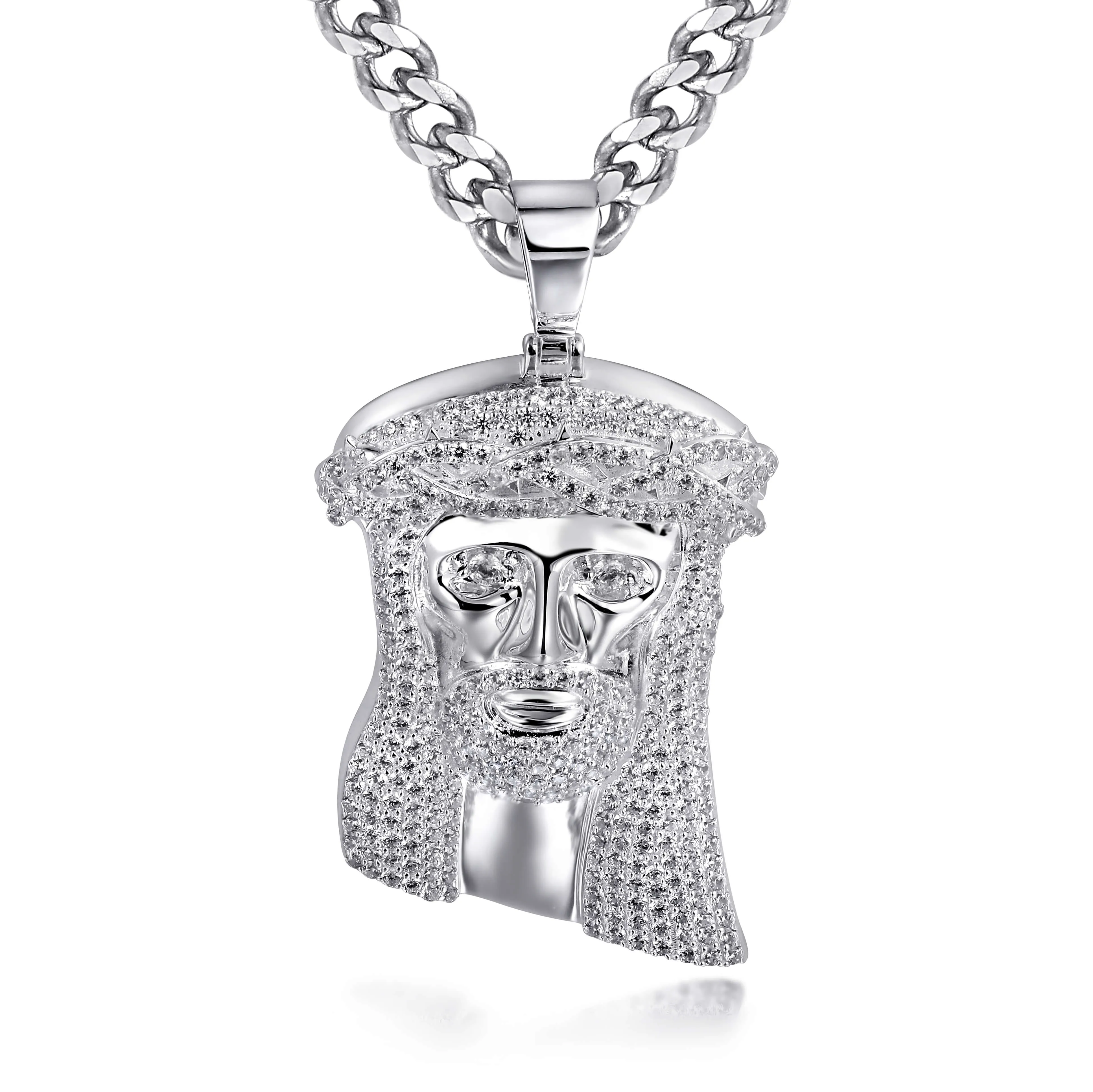 Jesus Piece with diamonds (genuine and CZ)