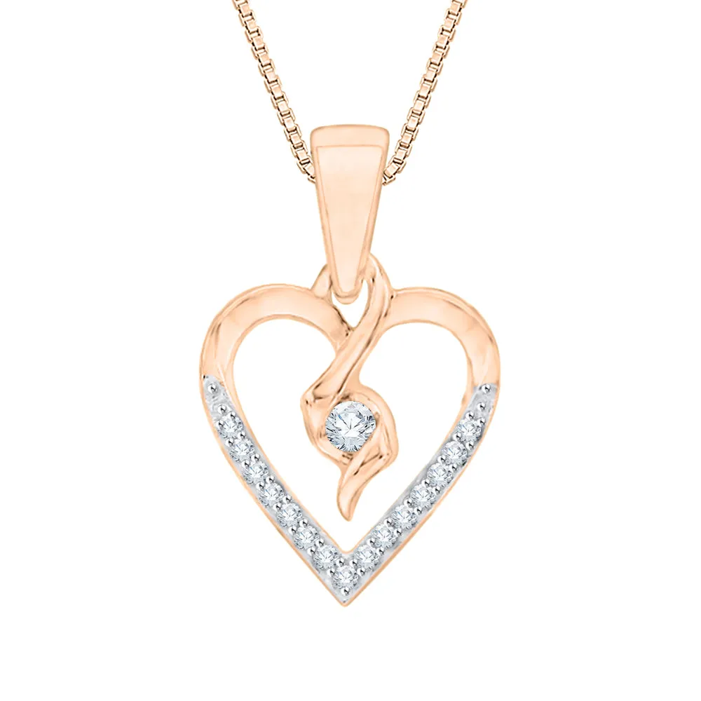 KATARINA Diamond Heart Pendant Necklace (1/10 cttw GH, I2/I3)