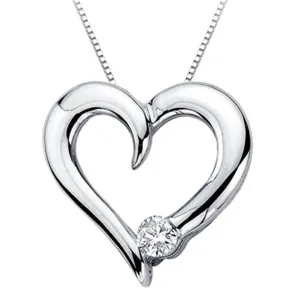 KATARINA Diamond Heart Pendant Necklace (1/10 cttw)